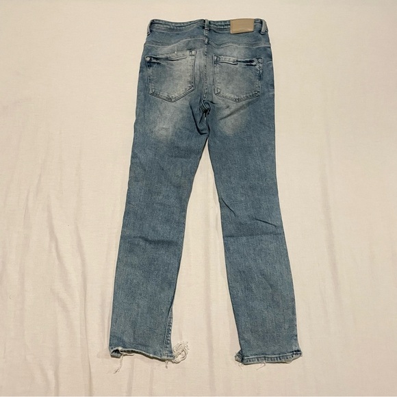 Zara Distressed Blue Jeans for Women Size 2 - Picture 10 of 16